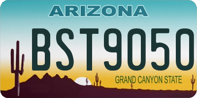 AZ license plate BST9050