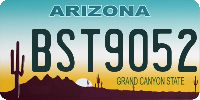 AZ license plate BST9052