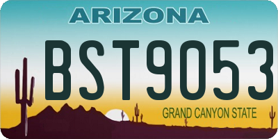 AZ license plate BST9053