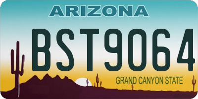 AZ license plate BST9064