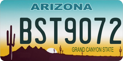 AZ license plate BST9072