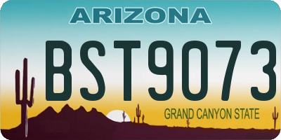 AZ license plate BST9073