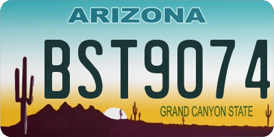 AZ license plate BST9074