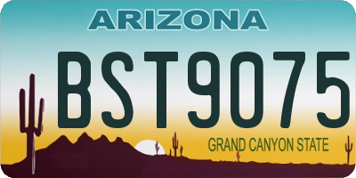 AZ license plate BST9075