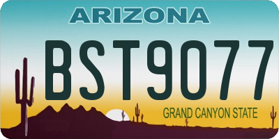 AZ license plate BST9077