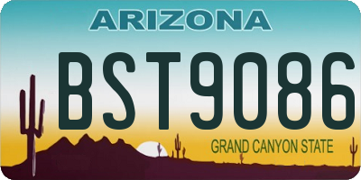 AZ license plate BST9086