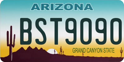 AZ license plate BST9090