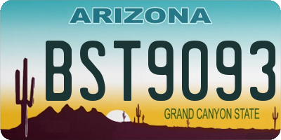 AZ license plate BST9093