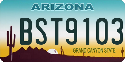 AZ license plate BST9103