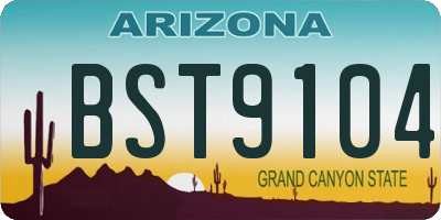 AZ license plate BST9104