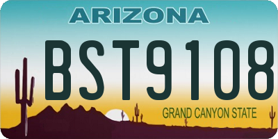 AZ license plate BST9108