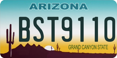 AZ license plate BST9110