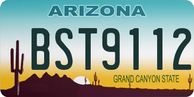 AZ license plate BST9112