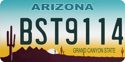 AZ license plate BST9114