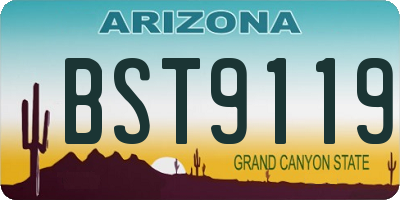 AZ license plate BST9119