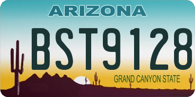 AZ license plate BST9128