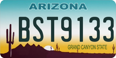 AZ license plate BST9133