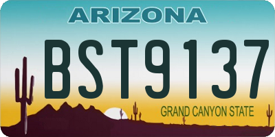 AZ license plate BST9137