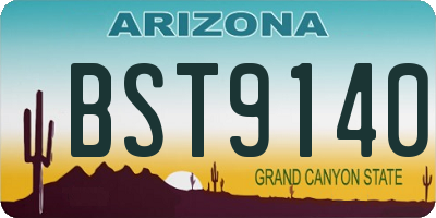 AZ license plate BST9140