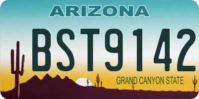 AZ license plate BST9142