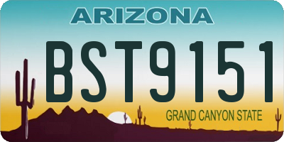 AZ license plate BST9151