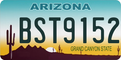 AZ license plate BST9152