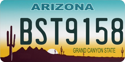 AZ license plate BST9158