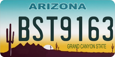 AZ license plate BST9163