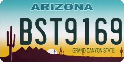 AZ license plate BST9169