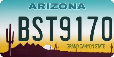 AZ license plate BST9170