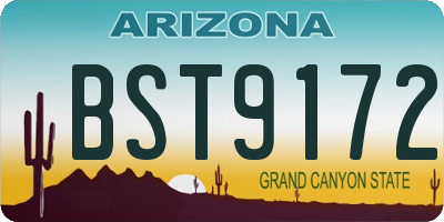 AZ license plate BST9172