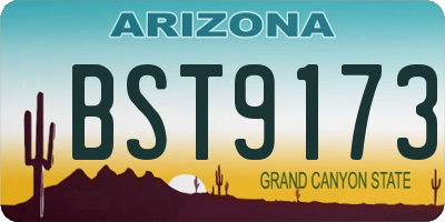 AZ license plate BST9173