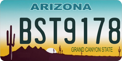 AZ license plate BST9178