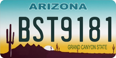 AZ license plate BST9181