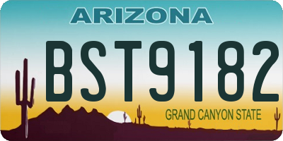 AZ license plate BST9182