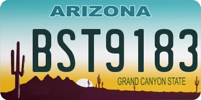 AZ license plate BST9183