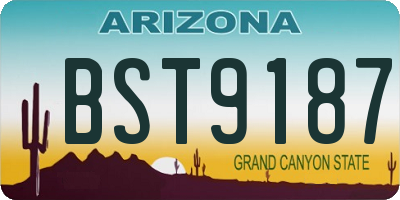 AZ license plate BST9187