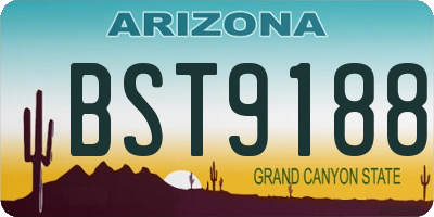 AZ license plate BST9188