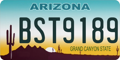 AZ license plate BST9189