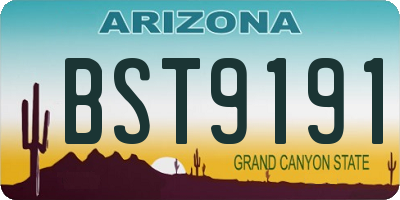 AZ license plate BST9191