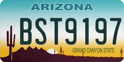 AZ license plate BST9197