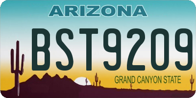 AZ license plate BST9209