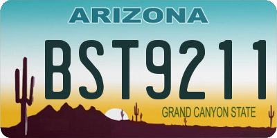 AZ license plate BST9211