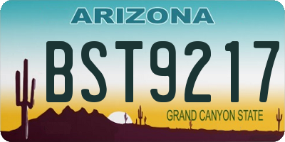 AZ license plate BST9217