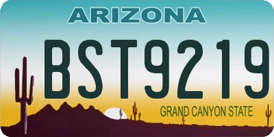 AZ license plate BST9219