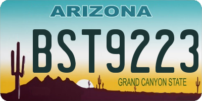 AZ license plate BST9223