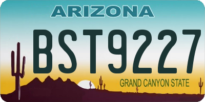 AZ license plate BST9227