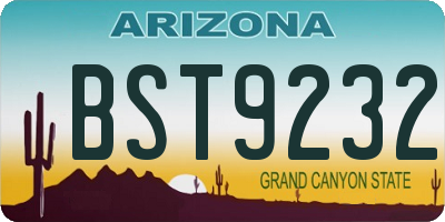 AZ license plate BST9232