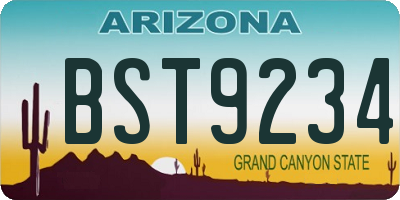 AZ license plate BST9234