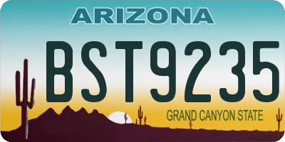 AZ license plate BST9235